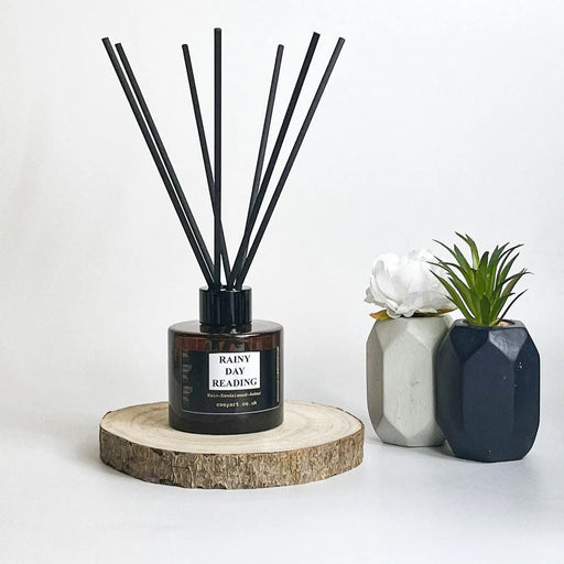 rainy day reading bookish reed diffuser set with sticks natural vegan