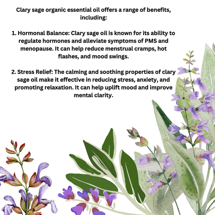 Clary Sage Organic Essential Oil 10ml