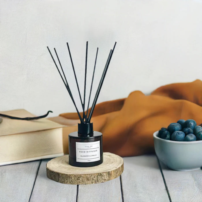 Blueberry & Vanilla Reed Diffuser Amber Bottle Set