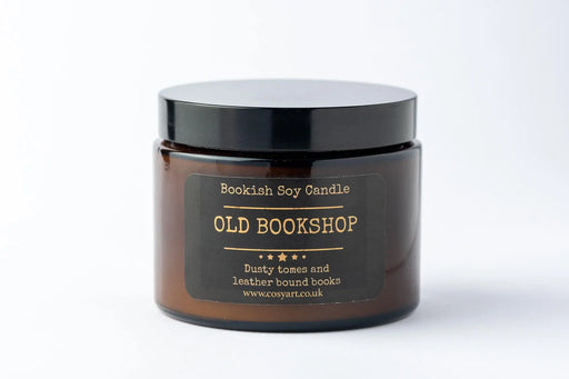 old bookshop soy wax scented candle 500ml cosy art candles