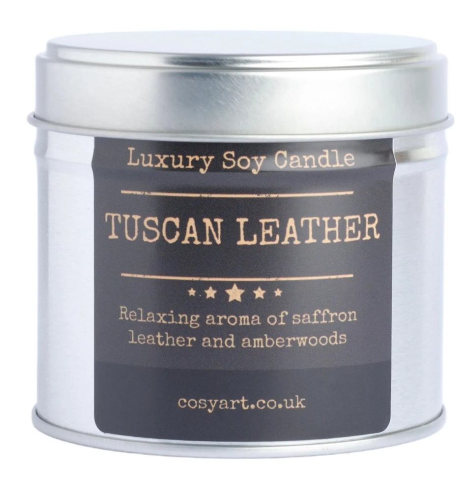 Tuscan LeatherCandle in Tin 250ml